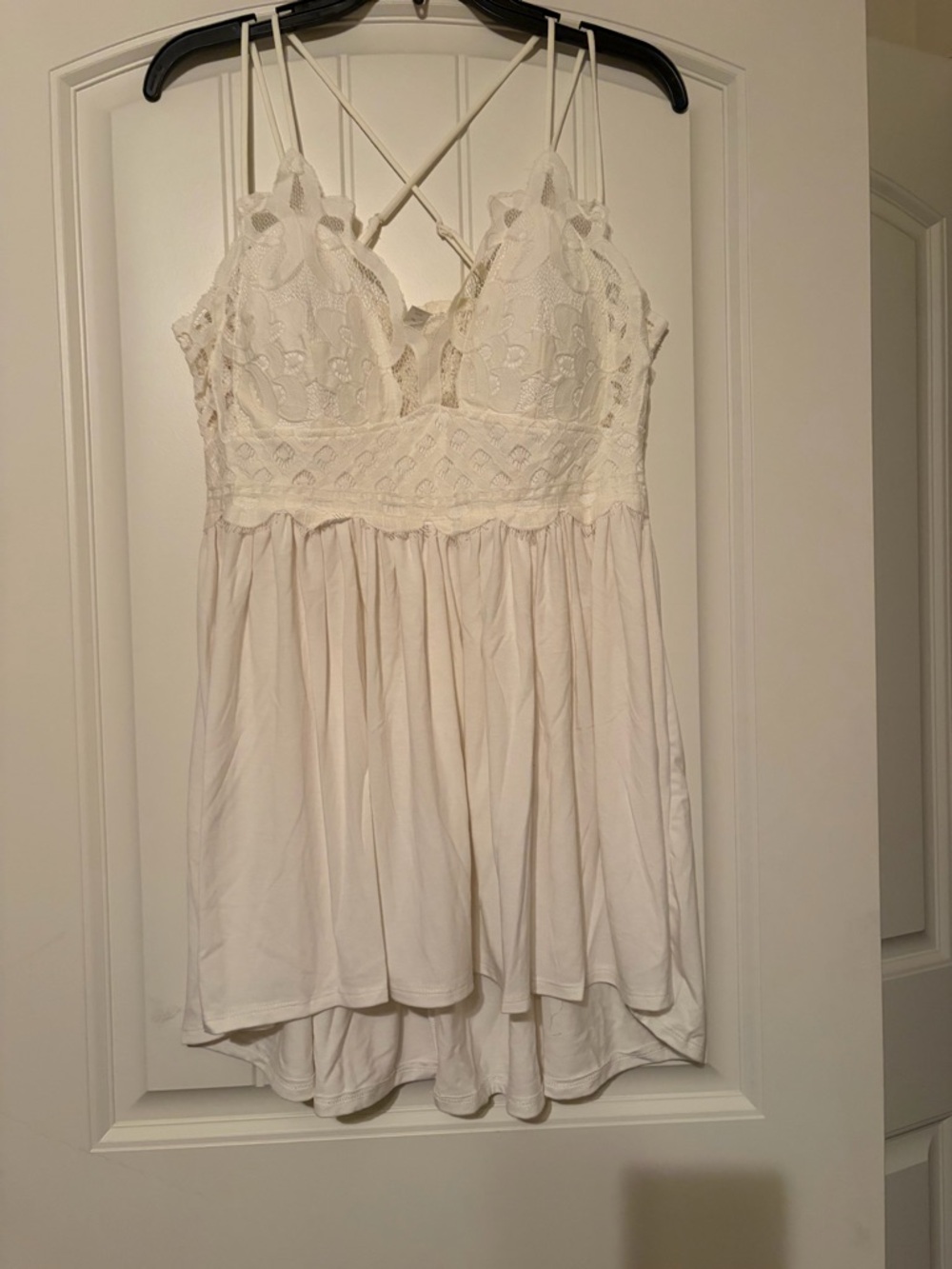 Zenana Outfitters Lace Tank Top in White